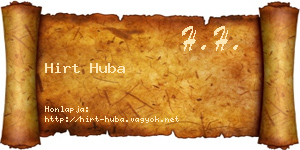 Hirt Huba névjegykártya